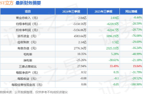 ST立方2025年三季報簡析 凈利潤承壓，大數(shù)據(jù)服務與應收賬款管理成焦點